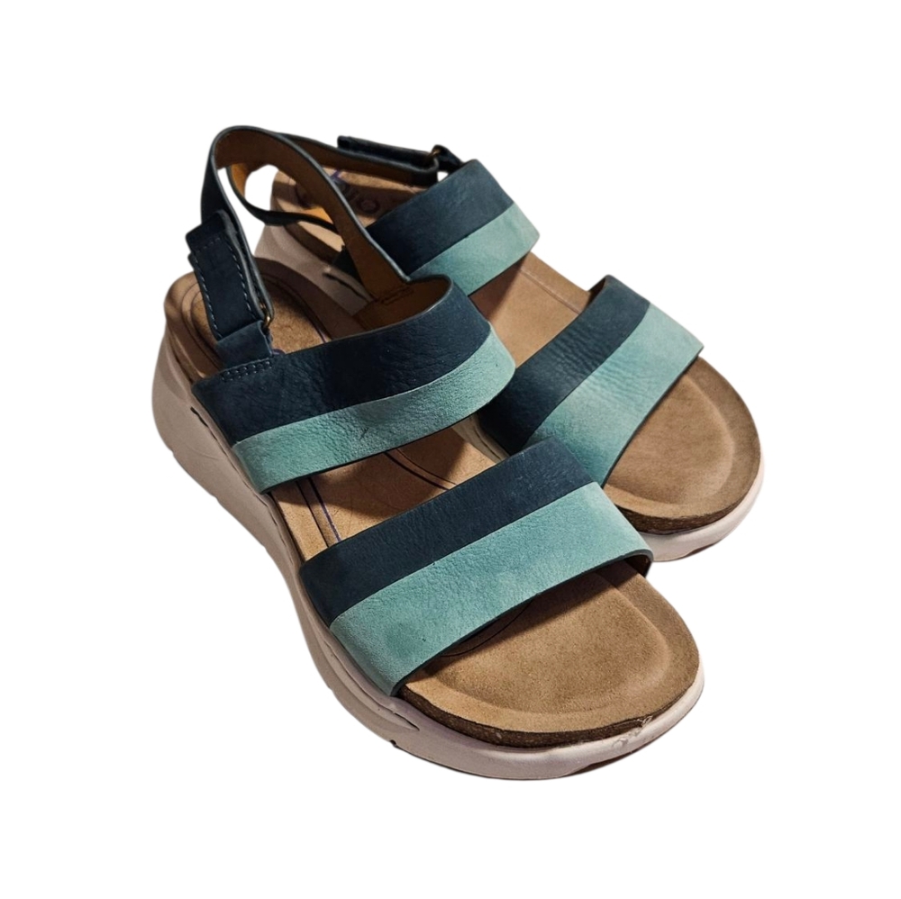 Bionica Odelia Slingback Sandal in Turquoise/Teal Nubuck Leather
